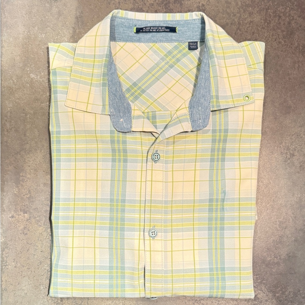William Murray Cream & Green Plaid Shirt Men's - Picture 4 of 5